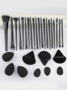 RANCAI 29pcs Professional Makeup Brush Set, Including Foundation, Concealer, Blush, Eyeshadow, 20 Makeup Brushes, 3 Powder Puffs, 3 Makeup Sponges And 3 Thumb Puffs. Makeup Brush Set, Makeup Brush Set, Makeup Brush Set, Complete Makeup Brush Set, Makeup Brush Set, Complete Makeup Set, Makeup Brush Set, Makeup Brush Set, Makeup Gift Set - Multicolor - View 3