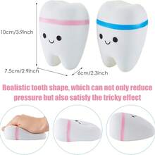 1/2/4 Pieces Jumbo Tooth Slow Rising Fake Tooth Anxiety Relieve Toy Dental Toys Dental Assistant Gifts For Stress Relief Teens, Adults(Classic)