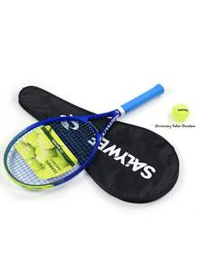 SALYWEE Llamativa raqueta de tenis de aluminio y fibra de carbono azul/verde unisex, con cuerdas premium, patrón pre-encordado 16x19, peso 345±10g, tamaño de cabeza de raqueta 102 pulg², con bolsa portátil, amortiguador de vibración y pelota de tenis para entrenamiento de jugadores intermedios