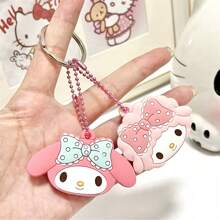 Sanrio Kawaii Hello Kitty 硅胶钥匙扣防尘保护套卡通My Melody钥匙扣便携防丢玩具派对礼物