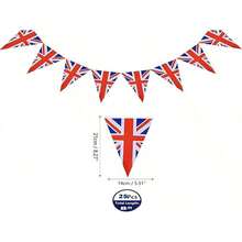 Banderines de cuerda con banderas británicas para eventos patrióticos, Día de la Independencia, bares deportivos, decoración interior y exterior - Multicolor - Ver 14