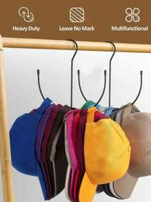 1 pieza Organizador de sombrero multifuncional, perchero negro para almacenar bufandas, cinturones, tirantes, zapatos y accesorios, para uso diario en el hogar, oficina, dormitorio y entrada - Multicolor - Ver 9