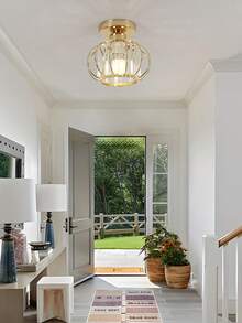 Modern Minimalist Luxury Crystal E27 Flush Mount Ceiling Light For Bedroom, Closet, Dining Room, Kitchen, Hallway, Porch, Staircase (Bulb Not Included) - one-size - View 2