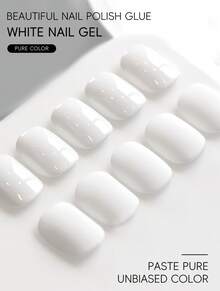 XEIJAYI 1Pc 15ML White Gel Nail Polish Soak-Off UV LED Nail Gel Women's Nail Art Tools Fashion Manicure Suitable For Home Salon Manicure DIY Suitable For Four Seasons Fashion - 白色 - 查看 7
