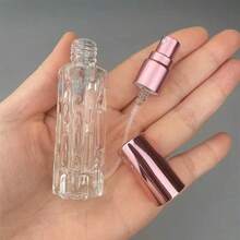 1pc 5ml/10ml Perfume Spray Bottle, Portable Empty Travel Perfume Atomizer, And Pink Velvet Jewelry Pouches - Soft Drawstring Gift Bags For Weddings, Parties, Valentine's & Anniversaries