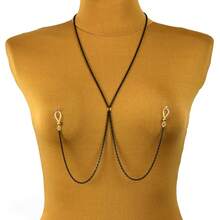 Nipple Jewelry Chain Non Piercing - Fake Nipple Piercing With CZ Dangle For Women, Sexy Chain Necklace To Nipple - Sexy Body Chain