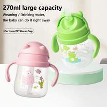 Multidirectional Straw Cup For Kids, Leak-Proof Weighted Straw Cup With Transition Handle, Suitable For Children 6 Months And Above - Green - View 8