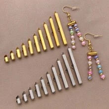 10 buah Gesper Ujung Geser Stainless Steel 304, Gesper Tabung, Penutup Ujung Geser, Aksesoris Perhiasan, Perlengkapan untuk Pembuatan Perhiasan DIY - MultiWarna - View 10