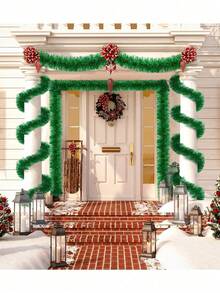 5/10pcs Shiny Metallic Tinsel Twist Garland,Streamers Ornaments Long Glitter Hanging Decorations For Party, Holiday Wedding Birthday Tree Wall Rail - Multicolor - View 4