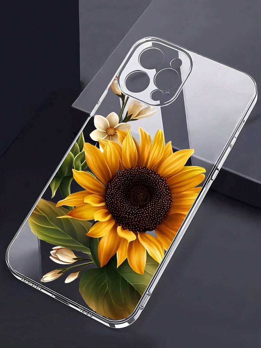 Funda para teléfono con diseño de ramo de verano de girasoles, compatible con iPhone 16, 15, 14 Pro Max, 13, 12, 11, XR y XS Plus. Fabricada en silicona TPU, ofrece protección contra golpes y caídas, además de una excelente sensación al tacto. Es el regalo ideal para familiares, amigos y seres queridos. - transparente - Ver 1