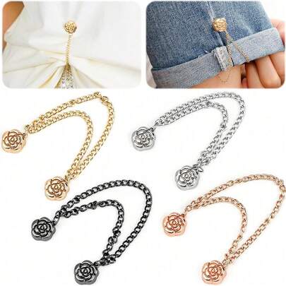 2pcs Magnetic Snap Button Clips - Multifunctional Strong Magnetic Sweater Clips For Hems Of Knitwear T-Shirts And Pants, Magnetic Decorative Brooch Suitable For Cardigans