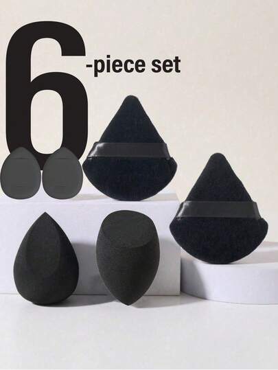 6/1 Piece Makeup Sponge Set, Velvet Powder Puff, Concealer Sponge, Makeup Powder Puff, Makeup Blender, Makeup Tools, Mixed Beauty Sponge Helps Perfect Application Of Liquid, Cream And Foundation, Multi-Color Makeup Sponges, Non-Latex Dry & Wet Foundation Sponge, For Face Concealer Makeup, Velvet Triangle Powder Puff, Beauty Sponge, Makeup Blender, Makeup Powder Puff, Loose Powder Puff, Powder Cake Puff, Setting Powder Puff, Makeup Tools, Suitable For Face Setting, Concealer Puff, Loose Powder Puff And Mini Finger Puff, Suitable For Makeup Beginners, Soft & Skin-Friendly, Suitable For All Skin Types, Blush, Foundation, Cream And Puff, Dry & Wet Powder Puff