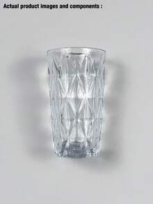 6-Piece Minimalist Transparent Glass Water Cup Set, Suitable For Home Use, Coffee Cups, Juice Cups, Whiskey Cups, Straight-Sided Textured Beverage Cups, Multiple Sizes Available, Party Table Cups. - DM312 (275ml) - View 5