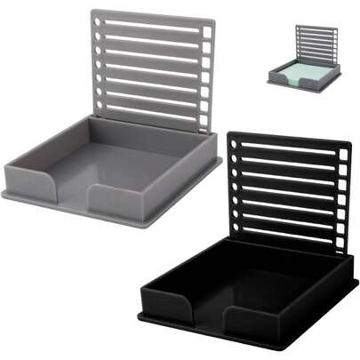 Tinoaly 2pcs Sticky Note Holder With Line Stencil, ABS Plastic Memo Pad Organizer Sticky Note Stencil Template Home Office Desk Accessories