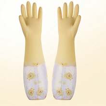 Kitchen Dishwashing Gloves, Water-Resistant , Made Of Thick Fleece Rubber Material, Providing Warmth And Hand Protection. Suitable For Various Occasions Such As Household Cleaning, Kitchen Cleaning, Party Cleaning, Etc. - Multicolor - View 5