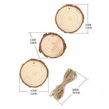 10 piezas de adornos navideños, adornos redondos de estilo rústico para colgar, decoraciones en blanco para manualidades de árboles de Navidad, fiestas navideñas, paredes de estilo campestre y decoración del hogar