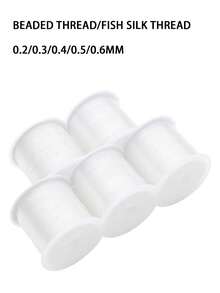 0.2-0.6毫米串珠线/白色无弹力串珠线/串珠包缝纫线/DIY饰品配件透明线/尼龙水晶鱼线/无弹力鱼线 - 白色 - 查看 2