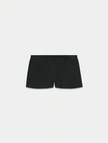 Women's Shorts High Waisted Summer Workout Lounge Shorts With Pockets - Black - View 6