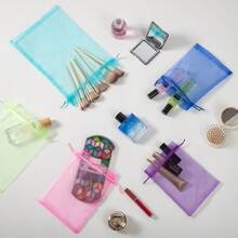 100 PIEZAS, 25 Colores, Todos los 7 Tamaños, Bolsas de Organza de Malla de Nailon Transparente de Alta Calidad con Cordón, Bolsa de Red, Bolsa de Regalo, Bolsa para Joyas, Bolsa de Malla, Bolsa para Jabón, Bolsa para Velas, Bolsa para Maquillaje, Bolsa de Embalaje para Manualidades y Artesanía, Adecuado para Pascua, Día de San Valentín, Halloween, Navidad, Boda, Fiesta y Vacaciones