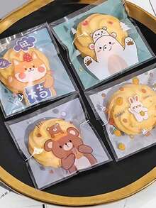 500pcs Cute Four-In-One Cartoon Bear And Rabbit Shaped And Candy Self-Adhesive Packaging Bags, Candy Snowflake Pastry Packaging Bags, Frosted Dot Self-Adhesive Bags And Self-Sealing Bags, Baking Packaging, Gummy , Candy Self-Sealing Bags, Single-Piece Bags, Cookie Baking Snack Self-Adhesive Bags, Cookie Food Packaging, Thanksgiving Gifts, Christmas Gifts, Halloween Gifts, Valentine's Day Gifts, New Year Gifts