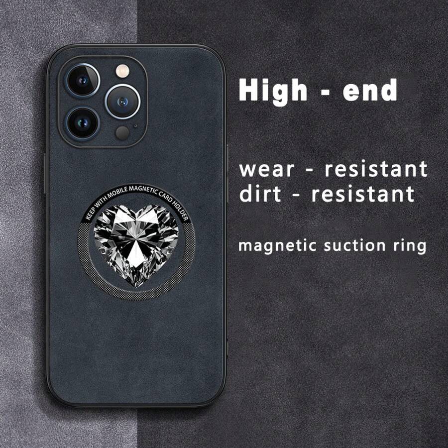 Funda para móvil con diseño de corazón y textura de piel sintética premium. Compatible con los modelos 12 a 16 Plus y Pro. Pro. Cuenta con un estilo elegante y sofisticado, convirtiéndolo en una excelente opción. - Colores mixtos 2 - Ver 1