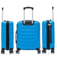 三件套ABS+PC材质行李箱 | 登机箱 55x40x20厘米 - 10公斤 | 中号可扩展行李箱 66x45x27.50厘米 - 扩展30厘米 - 23公斤 | 大号可扩展行李箱 75x49x31厘米 - 扩展33.50厘米 - 25公斤 | 半硬壳，带密码锁 - 黑色/海军蓝/黄色/薄荷绿/玫瑰金/绿色/浅粉色/蓝绿色 - 綠松石色 | SET3 | S-20 | M-24 | L-28 - 查看 4