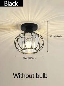 Modern Minimalist Luxury Crystal E27 Flush Mount Ceiling Light For Bedroom, Closet, Dining Room, Kitchen, Hallway, Porch, Staircase (Bulb Not Included) - one-size - View 11