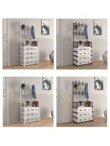 1 pieza Estante multiusos y versátil, antipolvo, adecuado para ropa, sombreros y zapatos, talla grande grueso y estable, fácil de instalar/desmontar, portátil, para sala de estar, dormitorio, oficina, dormitorio universitario - Multicolor - Ver 3