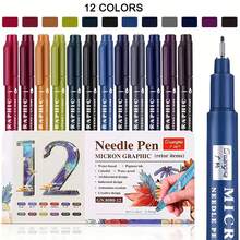 [Vintage Microline Stifte] 12er-Pack Vintage Microline Stifte mit feiner Spitze, schnell trockende Tinte, 12 leuchtende Farben - perfekt für Künstler, Studenten und Bastler, beständiges Polypropylen, ideal zum Skizzieren, Malen, Notieren und für DIY-Projekte