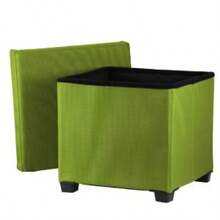 Multi-Purpose Folding Storage Ottoman Foot Rest Stool - Lime Green - View 4