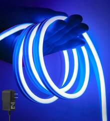 Luz Led Neon Blanca Cálida 5M 600 Ledes Flexible Cortable IP67 Impermeable para Exterior Habitación - Azul - Ver 2