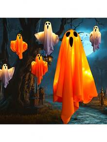 Halloween LED Hanging Ghost Light, Battery Powered Decorative Ghost Lamp, Create Holiday Atmosphere, Non-Waterproof Ceiling/Desktop Lighting, Toggle Switch - Multicolor - View 9