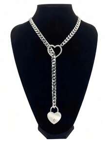 Women Simple Heart Design Chain Chokers - Gold - View 1
