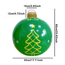 1 كرة زخرفية قابلة للنفخ لديكور حديقة عيد الميلاد، زينة شجرة عيد الميلاد الخارجية، لوازم ديكور عيد الميلاد المنزلي، ديكور الغرفة في فصل الشتاء