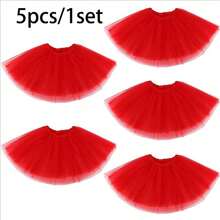 1pc/5pcs 3-Layer Neon 80s Women's 30cm Tutu Princess Tutu Skirt Birthday Party Tutu Dress Up Tutu Skirt Holiday Carnival Costumes. Valentine's Day Accessories
