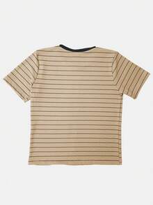 K&K FASHION Ribbed Striped T-Shirt - Beis - Ver 7