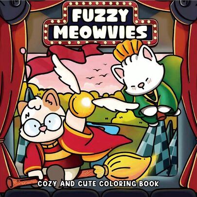 Cute Kitty: Warm And Adorable Coloring Book - Immerse Yourself In The Magical Cat Adventure And Movie-Themed Scenes, Back To School Supplies, Stationery, School Essentials, Great Gift For Girls, Valentine's Day, New Year