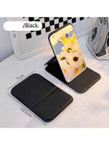 1pc Makeup Mirror, Student Dorm Touch-Up Mirror, Travel Portable Folding Small Mirror, Mini Pocket Mirror + Comb - Multicolor - View 6