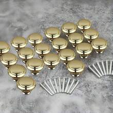 20 个装，金色简约单孔橱柜抽屉拉手，极具吸引力的厨房创意抽屉家具五金，衣柜把手，家具五金旋钮，厨房橱柜拉丝金属镀铬门抽屉柜把手 - 彩色 - 查看 19