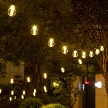 أضواء سلسلة جنية تعمل بالطاقة الشمسية عالية السطوع جديدة، 10/20/30 مصباح LED شمسي بتصميم إديسون قديم، بطارية ليثيوم جديدة A50، 8 أوضاع - أضواء جنية IP65 للحديقة والتخييم والحفلات والفناء والجدران والاستقلال والزفاف وعيد الهالوين وعيد الميلاد