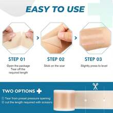 1.6 Inch X 60 Inch Roll Silicone Scar Sheets, Silicone Scar Tape, Silicone Scar Covering Strips, Professional Scar Covering Patches - Multicolor - View 3