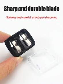 4 pezzi Temperino per matita occhi e sopracciglia con doppio foro, design a doppio foro mini e pratico, accessorio per il trucco, economico, decorazione per la stanza, vanità, viaggio, camera da letto, accessori per il trucco, economico, riempimento calze natalizie, trucco, strumenti per il trucco, roba economica, regali, regali per donne, regali di Natale