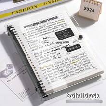 1 pieza Cuaderno de tapa blanda transparente tamaño A5, 60 hojas/120 páginas por libro, esencial para volver a la escuela, páginas desprendibles, encuadernación espiral desmontable, diseño resistente al agua - Ideal para suministros de oficina diarios y estilo minimalista, gran regalo para amantes de la música