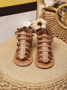 Yibubu Brown Infant Shoes,Infant Girl Shoes,Weaving Design,Cute Bow,Simple And Fashionable,Soft Sole Anti-Slip,Newboen Infant Shoes,First Walker