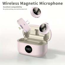 Nouveau Mic Mini (2 TX + 1 RX + Étui de Recharge), Microphone Sans Fil Lavalier Pour Iph Ipad Série Android Galaxy, Ultra-Léger, Audio Riche en Détails, Micro-Cravate Anti-Bruit IA 75mAh Batterie 6H Temps de Fonctionnement Pour Enregistrement Vidéo Interview Live Vlog Streaming-Rose - Multicolore - Voir 3