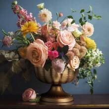 Distressed Gold Compote Vase For Centerpieces Compote Bowl 8'' Wide Vintage Decorative Antique Urn Planter Vase For Wedding Event Anniversary Party Indoor Outdoor Activity - 銅色 - 查看 10