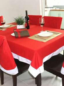 1/4/6Pcs Christmas Santa Claus Hat Chair Cover Tablecloth Christmas Decoration Table New Year Ornament For Home Decoration Xmas Gift