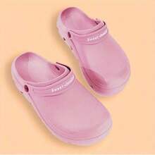 Comfortable Non-Slip Durable Deodorant Kitchen Shoes Monochrome Waterproof Oil-Proof Chef Shoes Indoor Casual Soft-Soled Slippers With Headgear Male And Female Alphabet Function Shoes Couple Beach Bag Head Sandals Black Gray Pink - Black - View 8