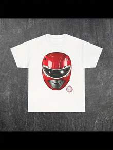 Mighty Morphin Power Rangers T-Shirts Fashionable Short-Sleeved T-Shirts For Men And Women In All Seasons T-Shirts 220g - 黑色 - 查看 2