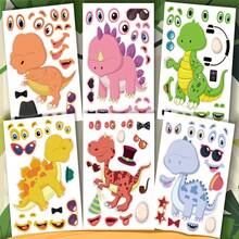 6/12pcs Dinosaur Stickers DIY Face Makeup Stickers Student Reward Stickers, Cartoon Stickers For Party, Holiday Decoration,Dinosaur Party,Dinosaur Stickers,Dinosaur